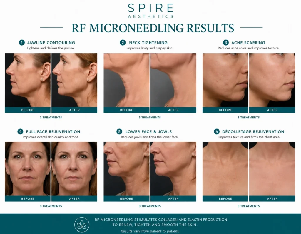 RF Microneedling Skin tightening Stow on the Wold results